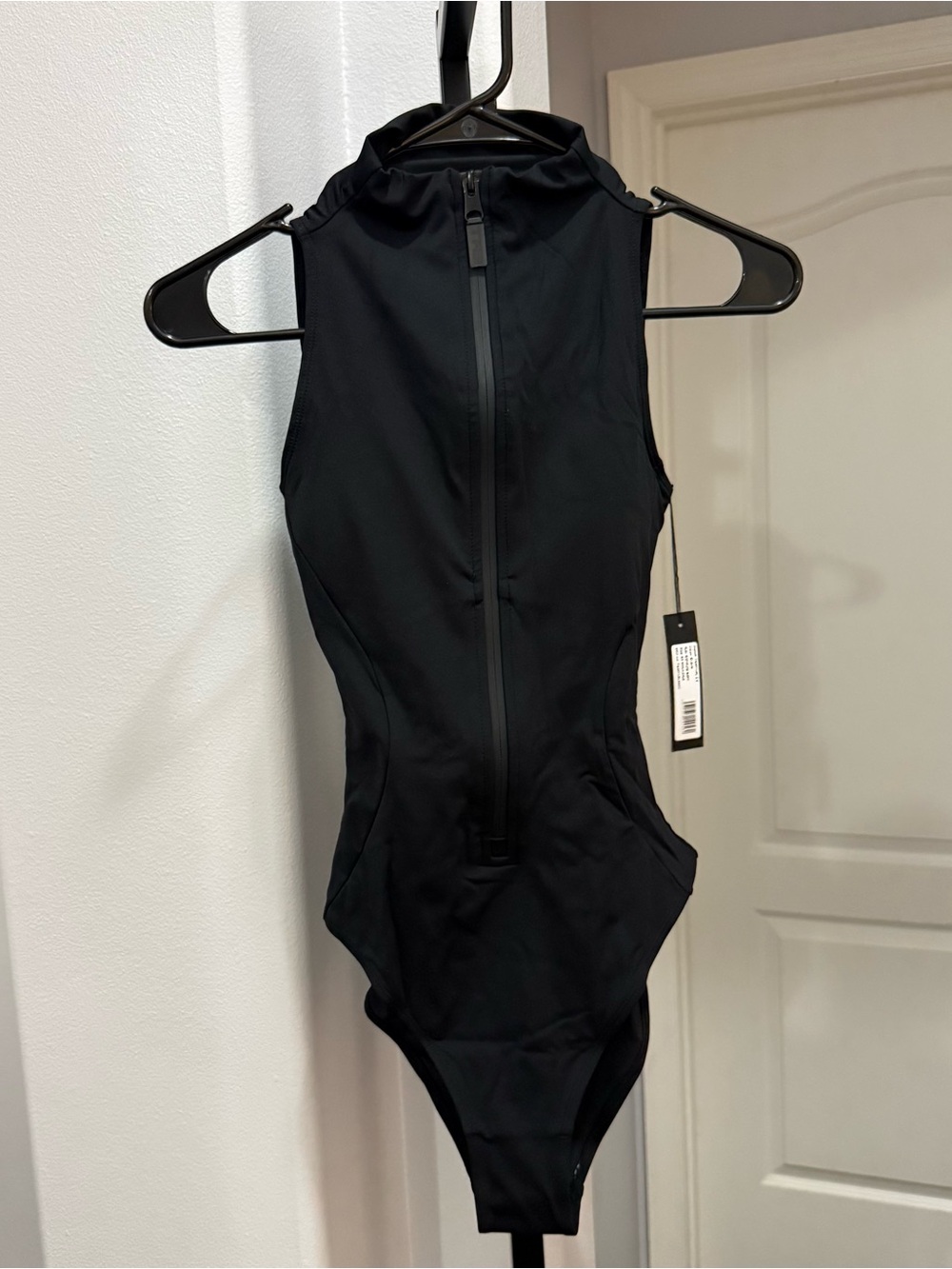 NWT Ta3 Sleeveless Surfy One Piece in Black Built in Shapewear XS XLong Swim